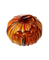 Glitzhome Striped Short Pumpkin, Set of 2