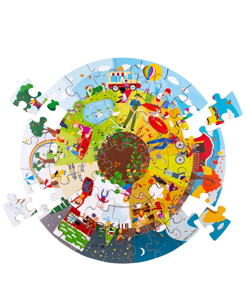 Closeout! Bigjigs Toys - Seasonal Circular Floor Puzzle