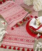 Saro Lifestyle Table Runner with Christmas Pattern Design, 54" x 16"