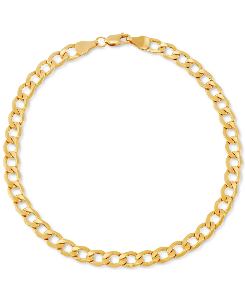 Italian Gold Beveled Curb Link Chain Bracelet in 10k Gold