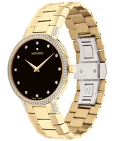 Movado Faceto Men's Swiss Diamond (3/8 ct. t.w.) Gold-Tone Pvd Bracelet Watch 39mm