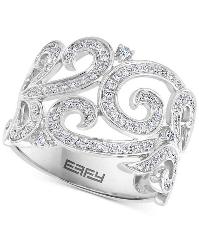 Effy Diamond Swirl Statement Ring (3/8 ct. t.w.) in 14k White Gold