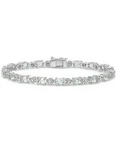 Green Quartz (7-3/8 ct. t.w.) & Diamond Accent Link Bracelet in Sterling Silver