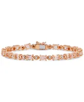 Simulated Morganite (9 ct. t.w.) & Diamond Accent Link Bracelet in 18k Rose Gold-Plated Sterling Silver