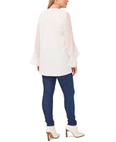 Vince Camuto Plus Textured Flutter-Sleeve Top