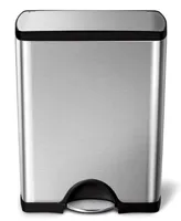 simplehuman Brushed Stainless Steel 50 Liter Fingerprint Proof Rectangular Step Trash Can