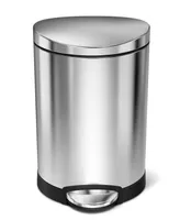 simplehuman Trash Can, Mini Semi Round Step Can, 6 Liter