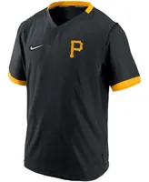 Men's Black, Gold Pittsburgh Pirates Authentic Collection Short Sleeve Hot Pullover Jacket - Black, Gold