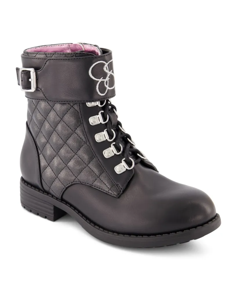 girls black biker boots