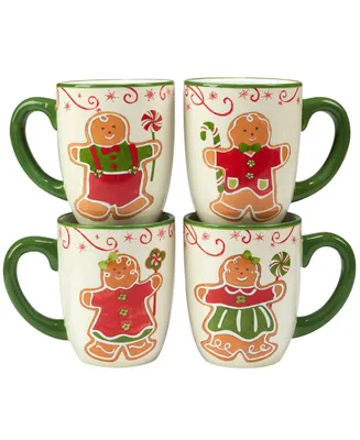 Holiday Magic Gingerbread 4 Piece Mug Set