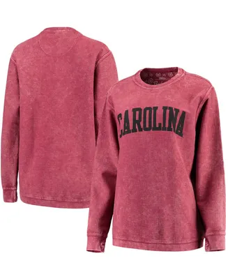 Women's Garnet South Carolina Gamecocks Comfy Cord Vintage-Like Wash Basic Arch Pullover Sweatshirt