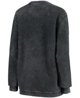 Women's Black Ucf Knights Comfy Cord Vintage-Like Wash Basic Arch Pullover Sweatshirt