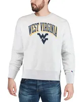 Men's Gray West Virginia Mountaineers Arch Over Logo Reverse Weave Pullover Sweatshirt