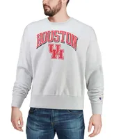 Men's Gray Houston Cougars Arch Over Logo Reverse Weave Pullover Sweatshirt