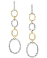 Wrapped in Love Diamond Oval Link Drop Earrings (1 ct. t.w.) in 14k Gold-Plated Sterling Silver, Created for Macy's - Gold