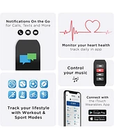 Itouch Unisex Black Silicone Strap Active Smartwatch 44mm