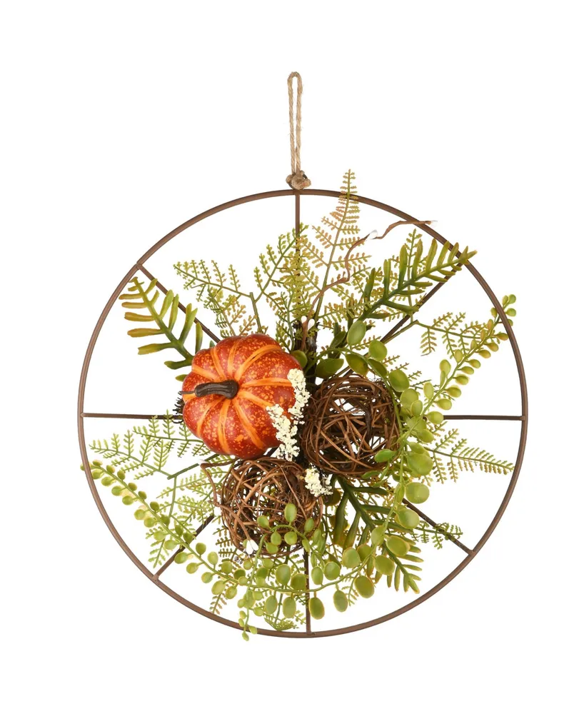 National Tree Company 13" Harvest Flower Circular Decoration