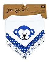 Baby Boys and Girls Monkey Bandana Bibs, 3 Piece Set