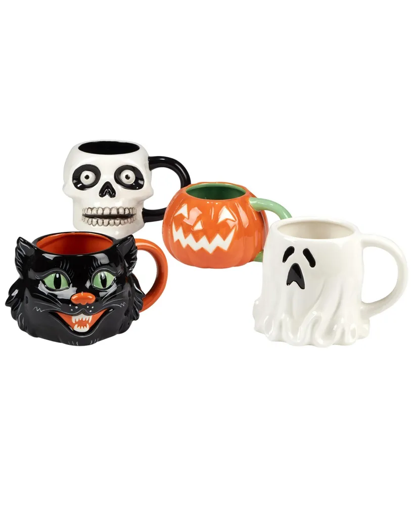 Certified International Scaredy Cat 3D Mug, Set of 4