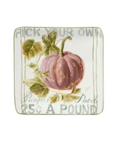 Certified International Autumn Harvest Canape Square Plate, Set of 4