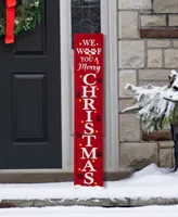 Glitzhome Lighted Wooden Pet "Christmas" Porch Sign, 42"