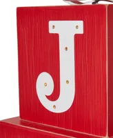 Glitzhome Lighted Wooden Block Joy Porch Sign, 32"