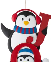 Glitzhome Metal Joy Penguin Yard Stake or Wall Decor, 42"