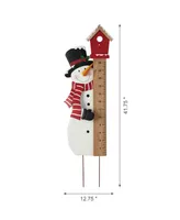 Glitzhome Snowman Snow Gauge Yard Stake or Wall Decor, 40"