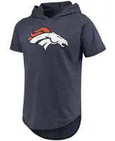 Men's Navy Denver Broncos Primary Logo Tri-Blend Hoodie T-shirt