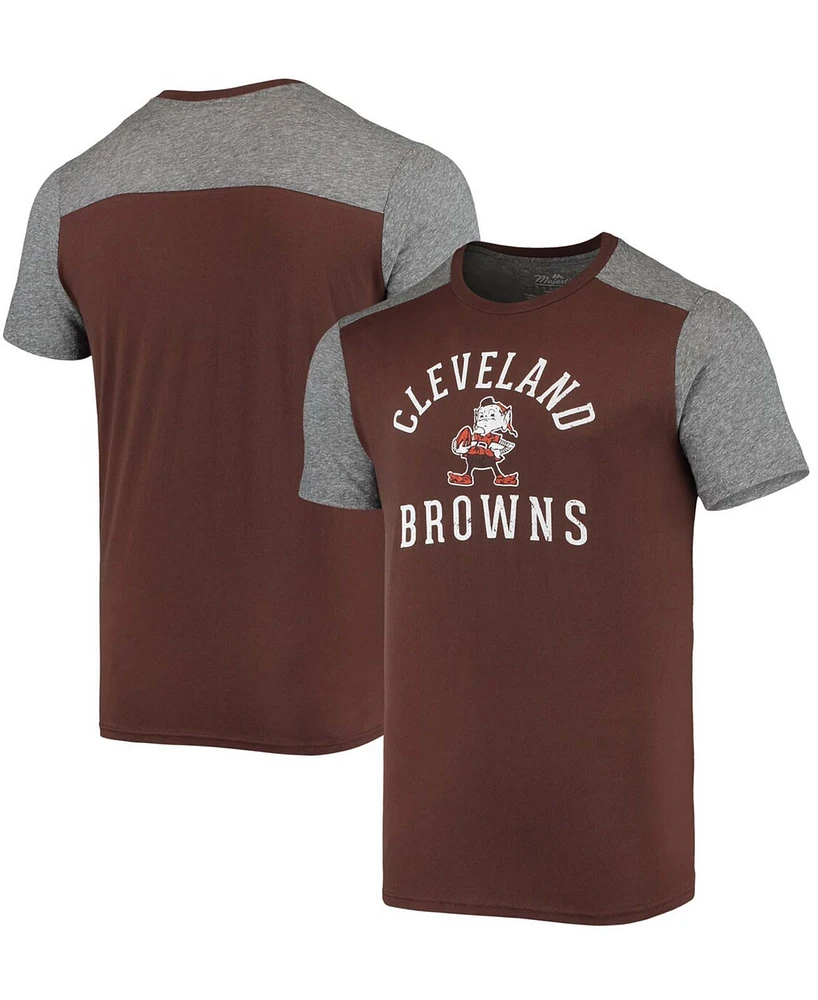 Men's Brown, Heathered Gray Cleveland Browns Gridiron Classics Field Goal Slub T-shirt