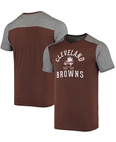 Men's Brown, Heathered Gray Cleveland Browns Gridiron Classics Field Goal Slub T-shirt