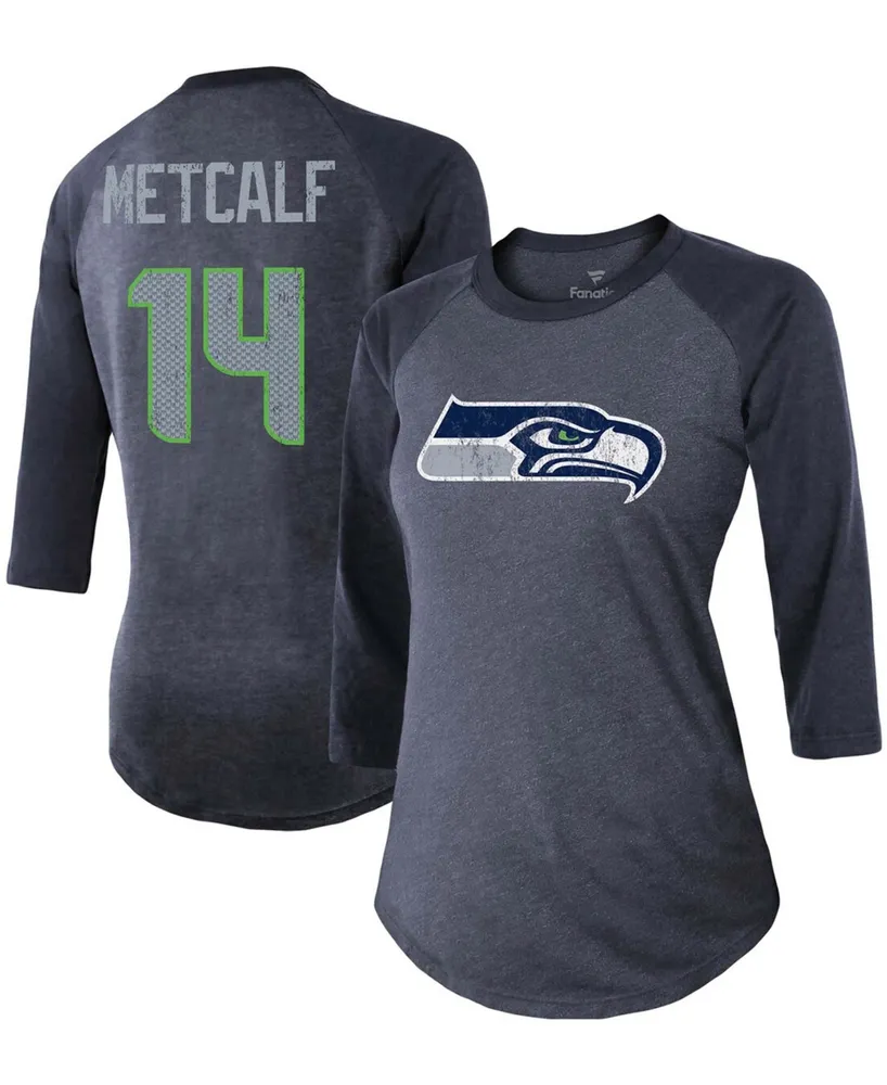 Lids DK Metcalf Seattle Seahawks Fanatics Branded Women's Team Player Name  & Number Tri-Blend Raglan 3/4-Sleeve T-Shirt - College Navy