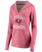 Women's Red Tampa Bay Buccaneers Doubleface Slub Pullover Hoodie