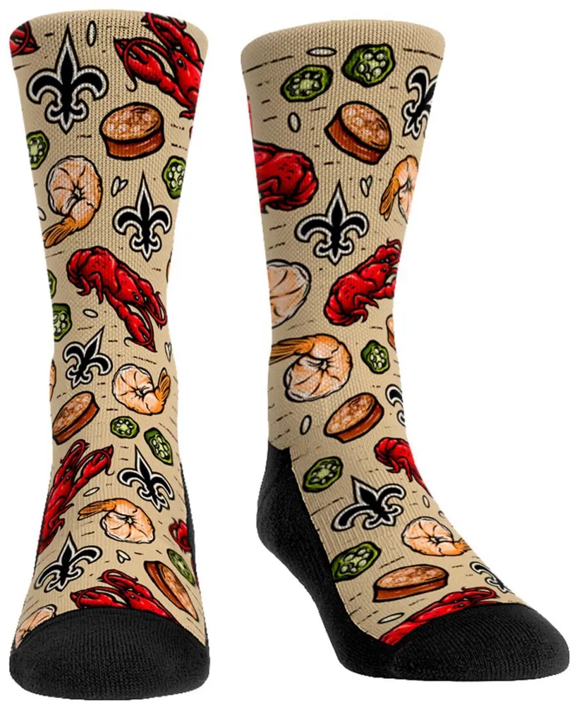 Youth Boys and Girls New Orleans Saints Localized Food Multi Crew Socks