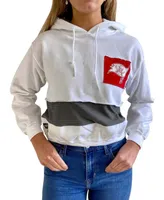 Women's White Tampa Bay Buccaneers Crop Dolman Pullover Hoodie