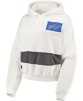 Women's White Buffalo Bills Crop Pullover Hoodie