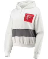 Women's White Atlanta Falcons Crop Dolman Pullover Hoodie