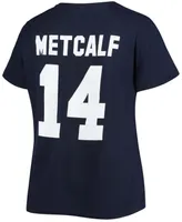 Women's Plus Dk Metcalf College Navy Seattle Seahawks Name Number V-Neck T-shirt