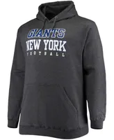 Men's Big and Tall Heathered Charcoal New York Giants Practice Pullover Hoodie