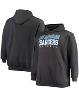 Men's Big and Tall Heathered Charcoal Los Angeles Chargers Practice Pullover Hoodie