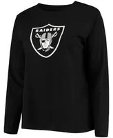 Women's Plus Black Las Vegas Raiders Primary Logo Long Sleeve T-shirt