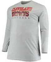 Men's Big and Tall Heathered Gray Cleveland Browns Practice Long Sleeve T-shirt