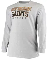 Men's Big and Tall Heathered Gray New Orleans Saints Practice Long Sleeve T-shirt