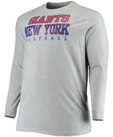 Men's Big and Tall Heathered Gray New York Giants Practice Long Sleeve T-shirt