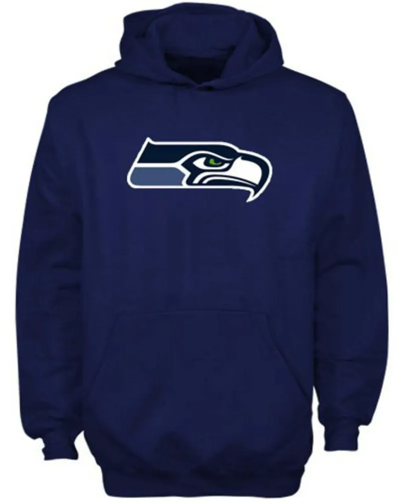 Big Boys College Navy Seattle Seahawks Primary Logo Fleece Hoodie