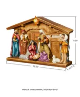 Glitzhomeighted Resin Nativity, 12.5"