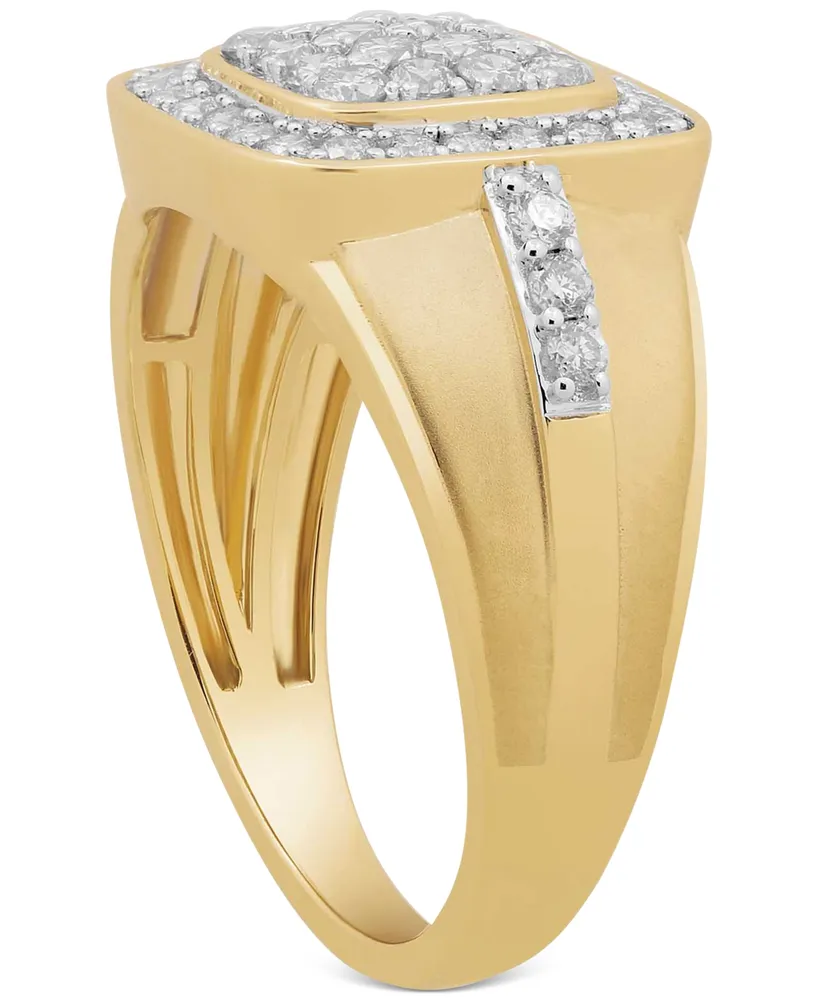 Men's Diamond Cluster Framed Ring (1 ct. t.w.) in 10k Gold
