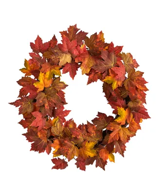 22" Maple Leaf Artificial Wreath