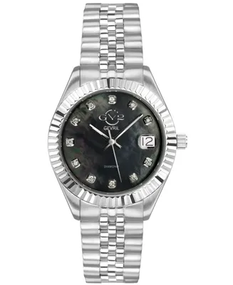 GV2 Women's Naples Silver-Tone Stainless Steel Swiss Quartz Bracelet Watch 34 mm - Silver
