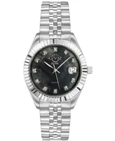 GV2 Women's Naples Silver-Tone Stainless Steel Swiss Quartz Bracelet Watch 34 mm - Silver